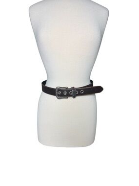Blue Asphalt Vintage Y2K-era Brown Leather Belt with Silver Buckle Large